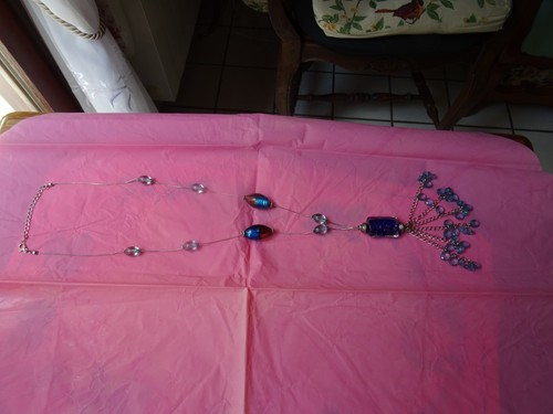 Collier perles ciel - , et