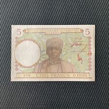AFRIQUE OCCIDENTALE FRANÇAISE: 5 Francs 02/03/1943, Pick 25, Pr.SPL/AU 💥