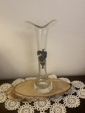 vase/soliflore verre et étain