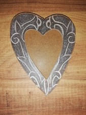 Cadre photo Cœur bois gravé