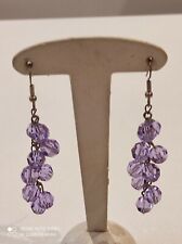 Boucles d'oreilles vintage pendantes artisanales Grappe Raisins
