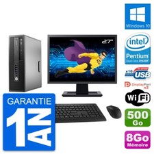PC HP 800 G2 SFF Ecran 27" Intel G4400 RAM 8Go Disque 500Go Windows 10 Wifi