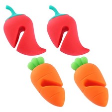  4pcs Silicone Lid Lifters Dessin animé Carotte Chili Façonneuse Forme Lifters