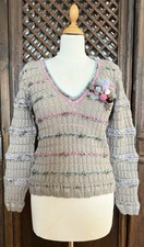 ANNY BLATT Pull 100% Laine gris taille 40 Neuf