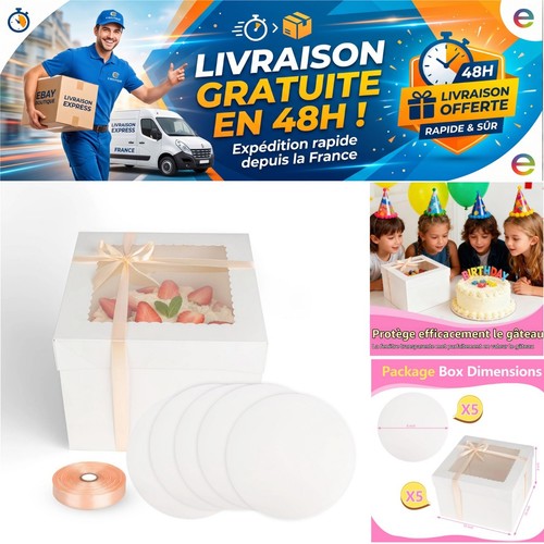 Boîte gâteau carton - en,