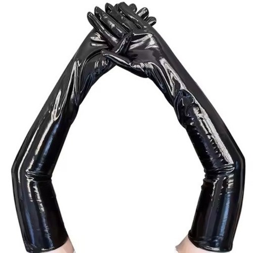 Gants longs latex bdsm - latex,