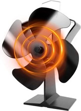 Ventilateur de poêle à bois à 4 pales alimenté thermiquement par un brûleur à...