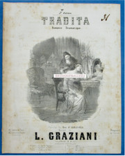LOUIS GRAZIANI PARTITION TRADITA ROMANCE DRAME DUC D'ABRANTÈS 1854 AUMONT COUSSY