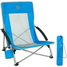 Chaise Plage Pliable Portable Fauteuil Camping Ultraléger Sac Transport Bleu Eté