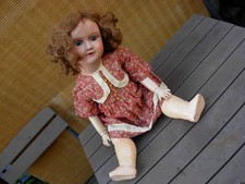 grande poupée ancienne signé Paris 301 . 12  taille 63 cm composite bras en bois