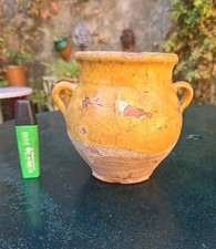 Pot à confit, graisse ancien jaune 16 cm Terre Cuite VERNISSÉE 