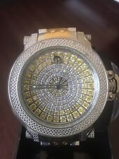 NEW TECHNO MASTER  DIAMOND WATCH TM-2115 WHITE & YELLOW