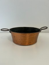 Confiturier Pot en cuivre d'époque anses forgées rivetées vintage grand format