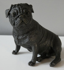 SCULPTURE EN BRONZE DE CHIEN CARLIN BELLE PATINE