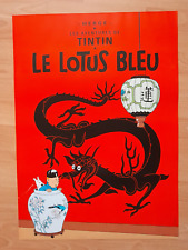 Affiche Poster BD -Hergé Moulinsart- Tintin LE LOTUS BLEU 70x50