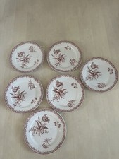 Sarreguemines  Lot 6 assiettes Plates FONTANGES Faïence décor Fleurs  20 Cm
