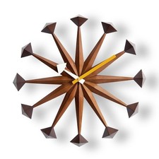 Horloge murale design DAIVA George Nelson Polygon Clock (marron noyer)