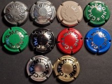 Lot 10 CAPSULES générique ECRIT COULEUR divers -  PLAQUE DE MUSELET CHAMPAGNE