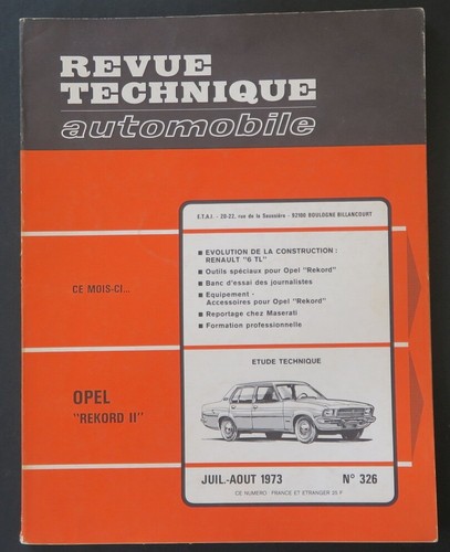 Revue technique automobile rta - technique,