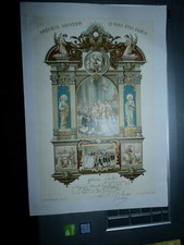 RELIGION GRAVURE COULEURS PRECIEUX SOUVENIR SI VOUS ETES FIDELE COMMUNION 1914