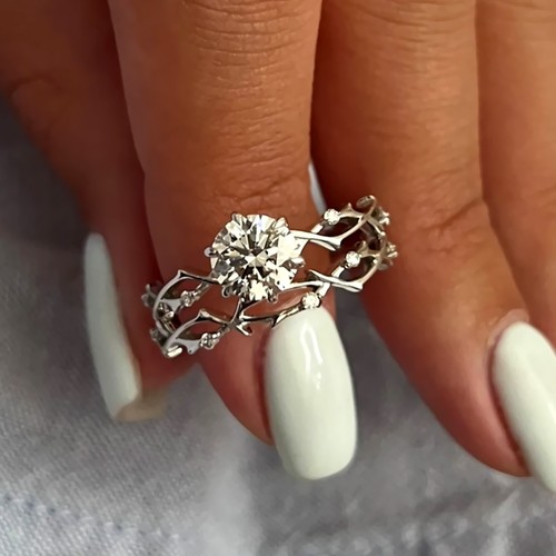 Bague sertie diamants cvd - de,