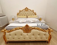 Lit Double Baroque Cuir Éco