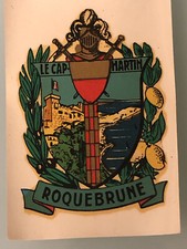 Vintage Chromotransfert décalcomanie des années 50/60 Roquebrune Cap Martin 06