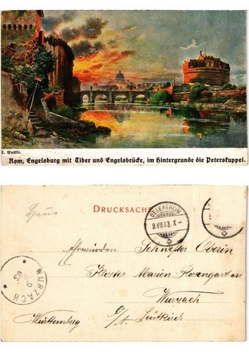 Cpa roma engelsburg mit - ak,