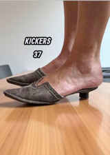 Kickers pointure 37 jolies chaussures toile et cuir marron femme mules babouches