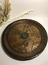 Grande assiette / plateau décoratif en bois sculpté à la main