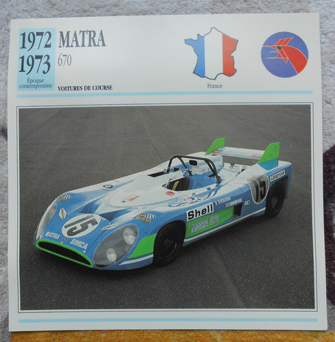 Fiche matra 670 1972 1973 - 670, 1972-1973