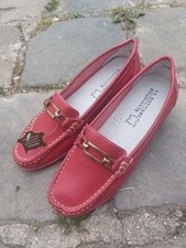 Mocassins Rouges Cuir Femme