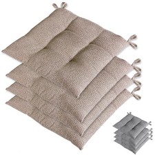 Set 4 Oreillers Chaise Coton Doux Doublé Ouate Universel Housse de Chaise Maison