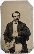 FERROTYPE photo par A. E. ALDEN à SPRINGFIELD  MASSACHUSETTS US jeune homme X505