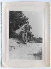 Motard moto armée? - Photo vintage snapshot