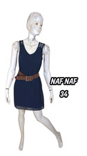 Naf Naf Taille 34 Superbe robe doublée bleu marine sans manches