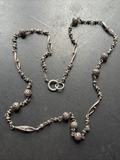 Très Beau Collier Chaîne En Argent Massif 925 Maille Art Nouveau deco ethnique 