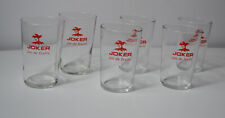 Lot de 6 verres JOKER, 15 cl, état neuf, 9.5 x 6 cm, sérigraphiés Joker