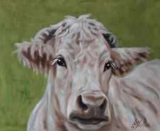 Peinture vache ferme art