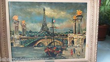Peinture Paris tour eiffel signée. Painting Paris tour eiffel signed 