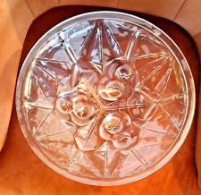 VASQUE LUSTRE SUSPENSION SIGNE  DEGUE VERRE PRESSE MOULE ART DECO DIAMETRE 35 CM