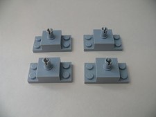 Lego 4 briques gris clair set 3221 4508 7237  / 4 light bluish brick w/ top pin