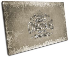 Christmas Decoration Wall Canvas ART Print XMAS Picture Gift Chalk 05 Cream Chri