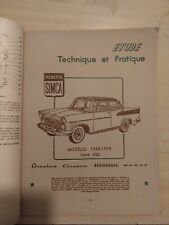 REVUE TECHNIQUE SIMCA VEDETTE 420 V8 2351 Cc Beaulieu Marly Chambord 1958 1959