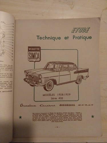 Revue technique simca vedette - revue,