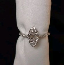 Bague mini marquise or blanc