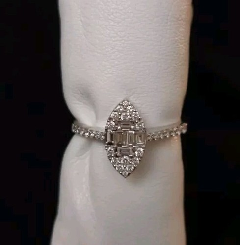 Bague mini marquise blanc - mini, or