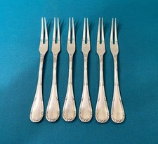 6 fourchettes a escargots CHRISTOFLE modèle RUBANS CROISÉS metal argenté 15,5 cm