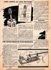 UNE LAMPE AU GAZ BUTANE  / SCHEMA PLAN DECOUPE 1956 DIY 
