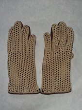Gants vintage cuir et crochet